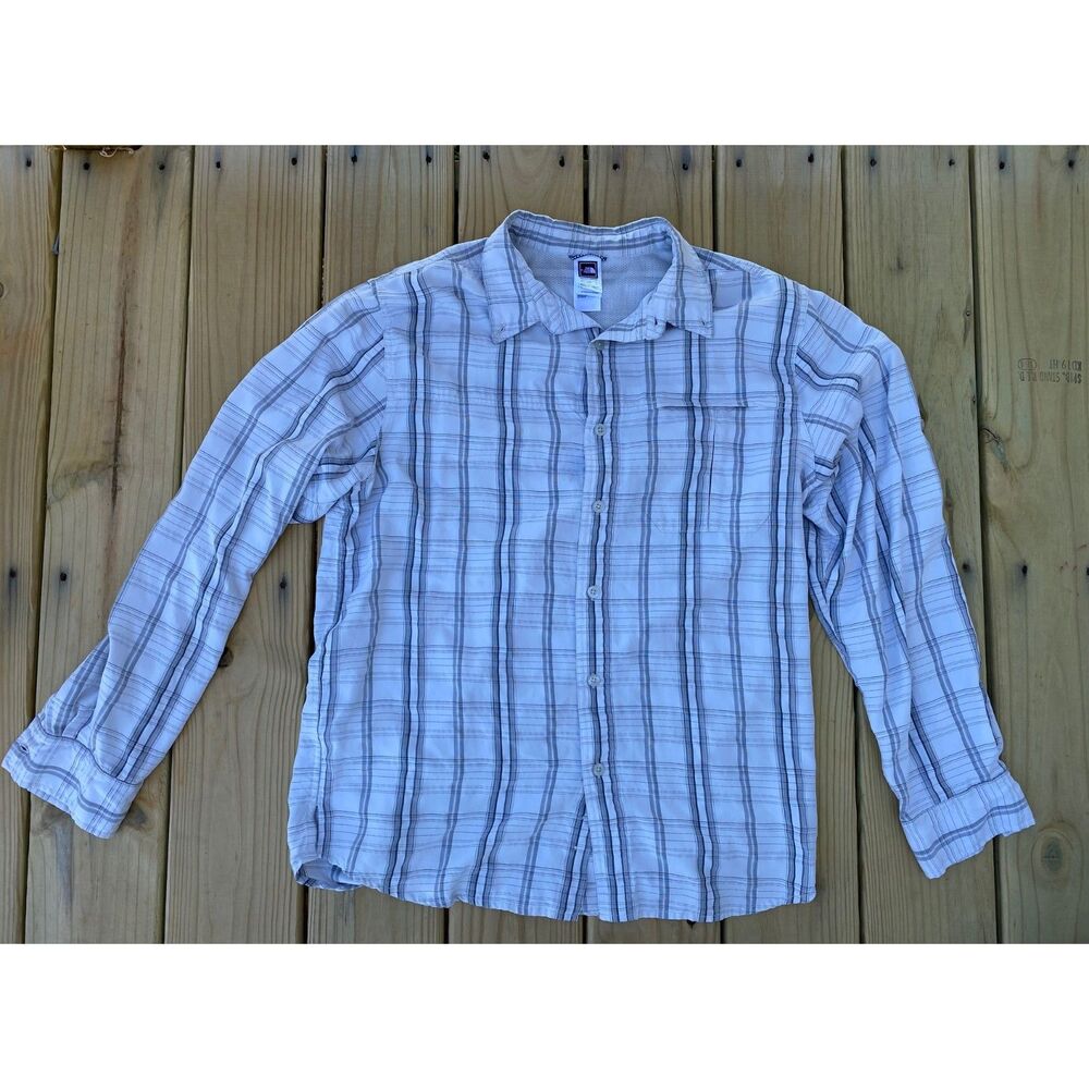 The North Face Men's Button Long Plaid Long Sleeve Size Large Casual